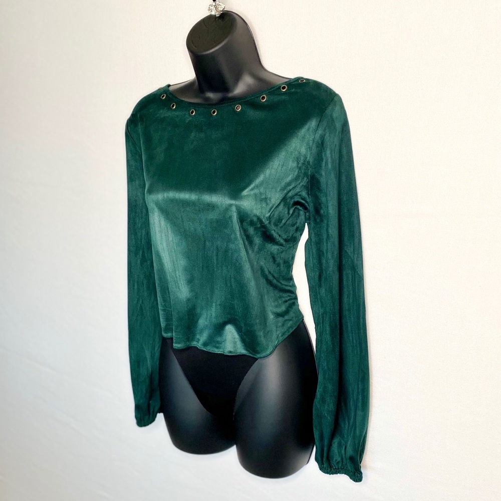 SOLD Revolve Faux Suede Embellished Top - Picture 3 of 8